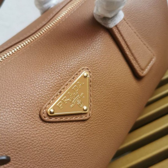 Miglior Falso Borsa media Prada con lucchetto caramello Economiche Premium