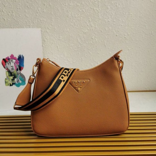 Replica perfetta Borsa a tracolla Prada Granata Marrone Imitazione Outlet Online