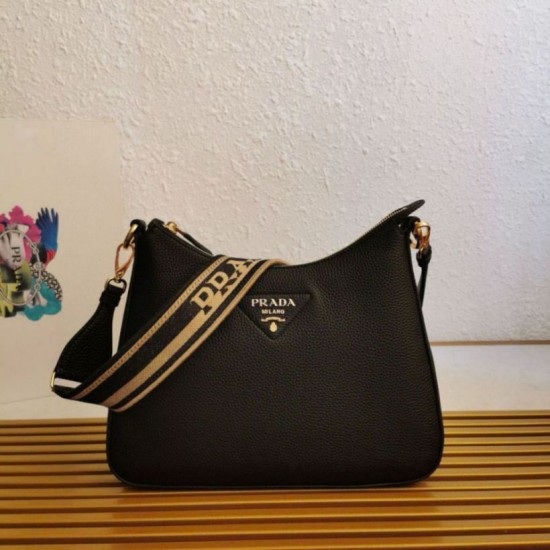 Replica perfetta Borsa a tracolla Prada Granata Nera Imitazione Outlet Online