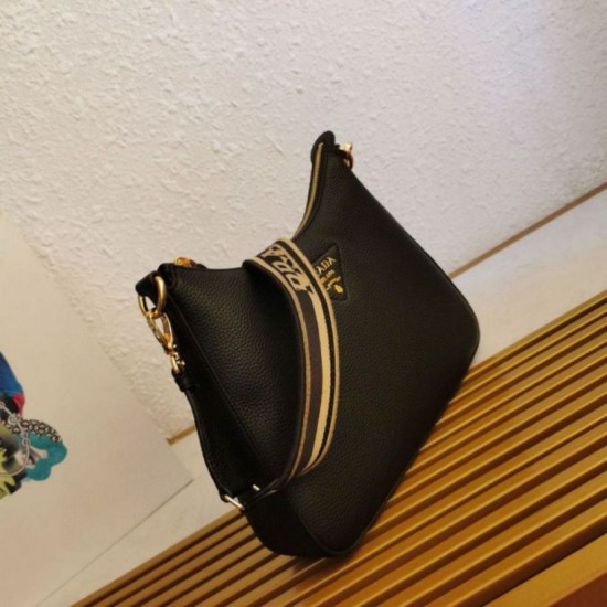 Replica perfetta Borsa a tracolla Prada Granata Nera Imitazione Outlet Online