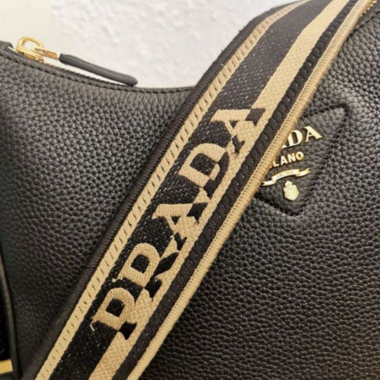 Replica perfetta Borsa a tracolla Prada Granata Nera Imitazione Outlet Online