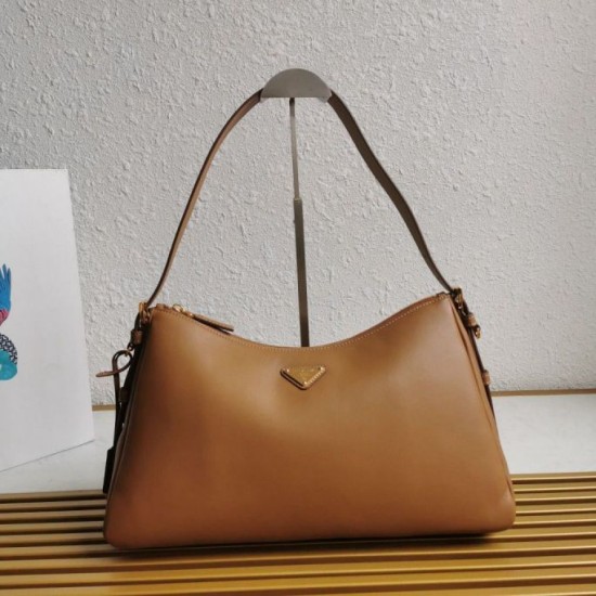 Replica perfetta Prada Aimee Large Shoulder Bag Marrone Imitazione Outlet Online