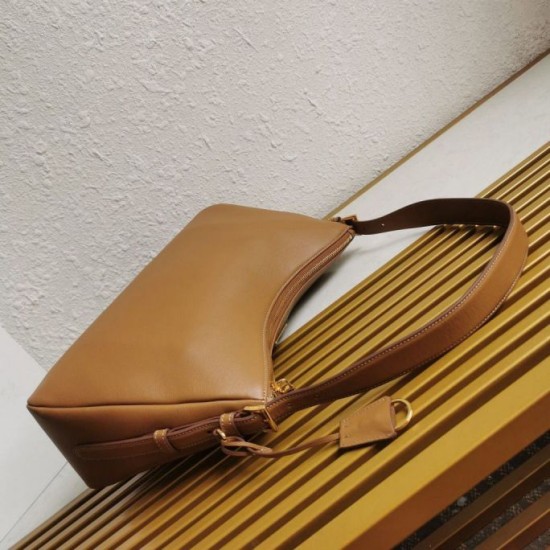 Replica perfetta Prada Aimee Large Shoulder Bag Marrone Imitazione Outlet Online