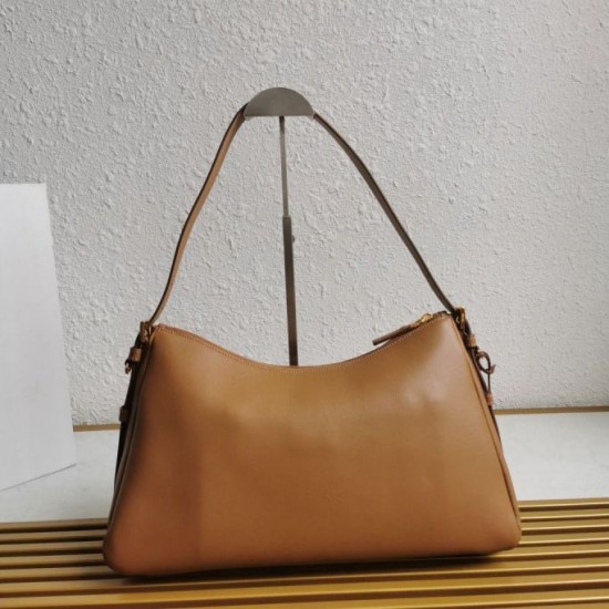 Replica perfetta Prada Aimee Large Shoulder Bag Marrone Imitazione Outlet Online