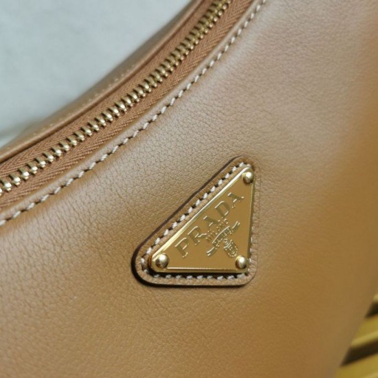 Replica perfetta Prada Aimee Large Shoulder Bag Marrone Imitazione Outlet Online