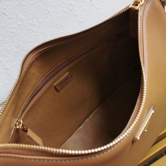 Replica perfetta Prada Aimee Large Shoulder Bag Marrone Imitazione Outlet Online