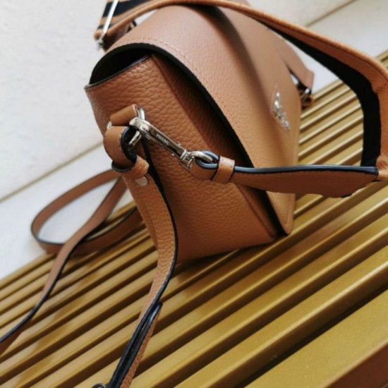 Miglior Falso Borsa a tracolla piccola Prada Flap Granata Marrone Economiche Premium