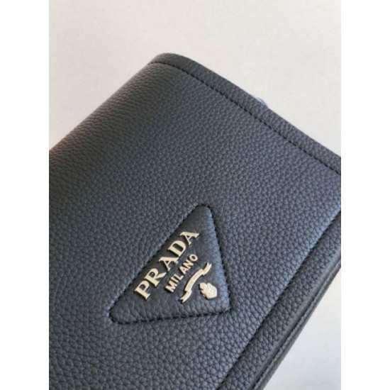 Perfette Qualità Repliche Borsa a tracolla piccola Prada Flap Granata Nera Imitazione