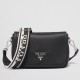 Perfette Qualità Repliche Borsa a tracolla piccola Prada Flap Granata Nera Imitazione