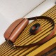 Miglior Falso Prada Arque Shoulder Bag con Flap Brown Economiche Premium