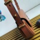 Miglior Falso Prada Arque Shoulder Bag con Flap Brown Economiche Premium