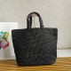 Migliore Repliche Prada Large Crochet Tote Bag Raffia-effect Yarn Nero Economiche Outlet Online