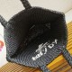 Migliore Repliche Prada Large Crochet Tote Bag Raffia-effect Yarn Nero Economiche Outlet Online