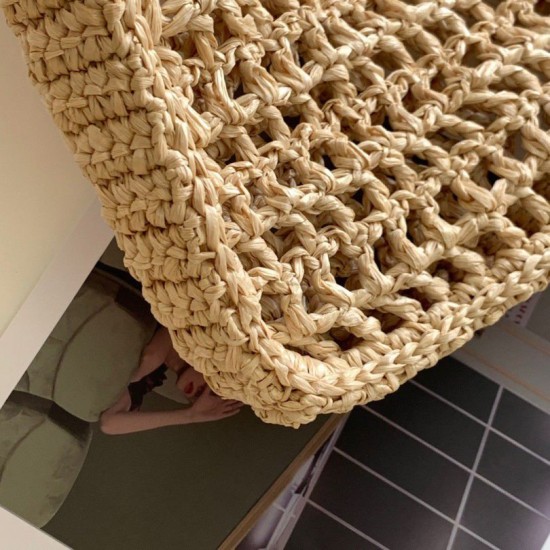 Migliore Repliche Prada Small Tote Bag Raffia Intrecciata Beige Economiche Outlet Online