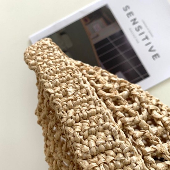 Migliore Repliche Prada Small Tote Bag Raffia Intrecciata Beige Economiche Outlet Online