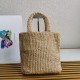 Miglior Falso Prada Small Crochet Tote Bag Raffia-effect Yarn Beige Economiche Premium