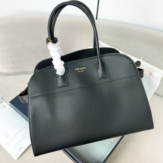 Miglior Falso Prada Large Tote Bag con Fibbie Nero Economiche Premium