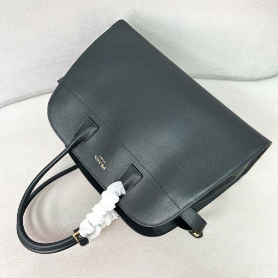 Miglior Falso Prada Large Tote Bag con Fibbie Nero Economiche Premium