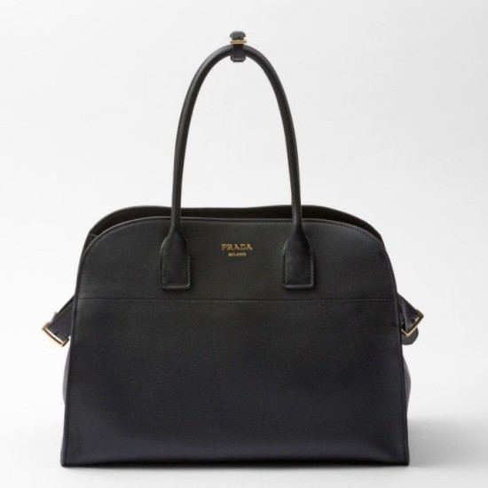 Miglior Falso Prada Large Tote Bag con Fibbie Nero Economiche Premium