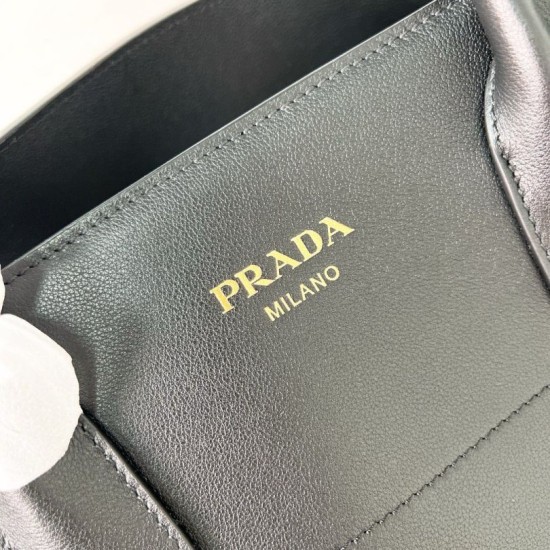 Miglior Falso Prada Large Tote Bag con Fibbie Nero Economiche Premium