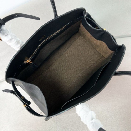 Miglior Falso Prada Large Tote Bag con Fibbie Nero Economiche Premium