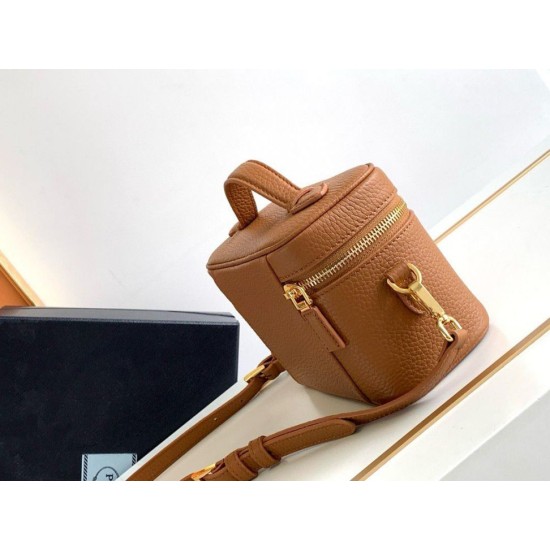 Miglior Falso Borsa mini Vanity Prada Granata Marrone Economiche Premium