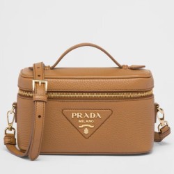 Miglior Falso Borsa mini Vanity Prada Granata Marrone Economiche Premium