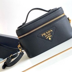 Miglior Falso Borsa mini Vanity Prada Granata Nera Economiche Premium