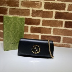 Migliore Repliche Portafoglio con catena continentale Gucci Blondie 725215 nero Economiche Outlet Online
