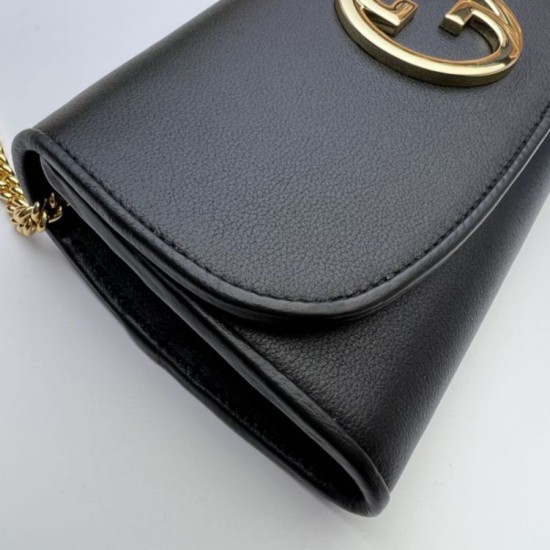 Migliore Repliche Portafoglio con catena continentale Gucci Blondie 725215 nero Economiche Outlet Online