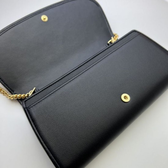 Migliore Repliche Portafoglio con catena continentale Gucci Blondie 725215 nero Economiche Outlet Online