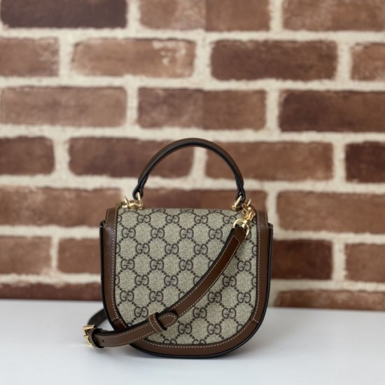 Replica perfetta Borsa mini con manico superiore Gucci Horsebit 1955 781387 marrone Imitazione Outlet Online