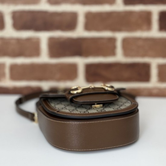 Replica perfetta Borsa mini con manico superiore Gucci Horsebit 1955 781387 marrone Imitazione Outlet Online