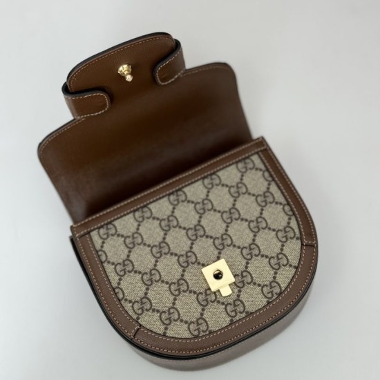 Replica perfetta Borsa mini con manico superiore Gucci Horsebit 1955 781387 marrone Imitazione Outlet Online