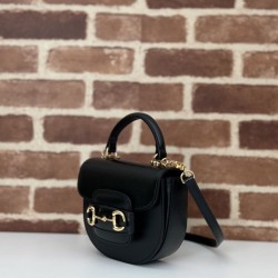 Migliore Repliche Borsa mini con manico superiore Gucci Horsebit 1955 781387 nero Economiche Outlet Online