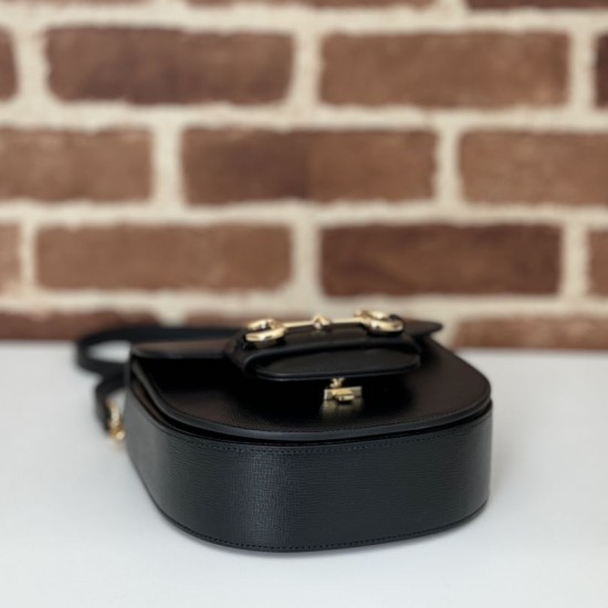 Migliore Repliche Borsa mini con manico superiore Gucci Horsebit 1955 781387 nero Economiche Outlet Online