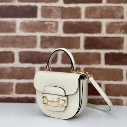 Perfette Qualità Repliche Borsa mini con manico superiore Gucci Horsebit 1955 781387 beige Imitazione