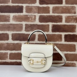 Perfette Qualità Repliche Borsa mini con manico superiore Gucci Horsebit 1955 781387 beige Imitazione