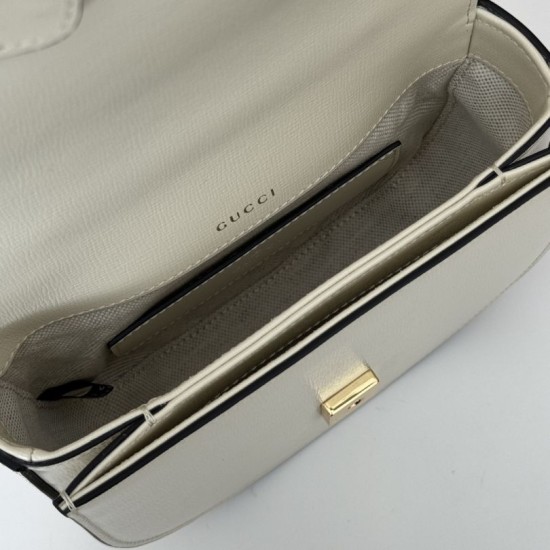 Perfette Qualità Repliche Borsa mini con manico superiore Gucci Horsebit 1955 781387 beige Imitazione