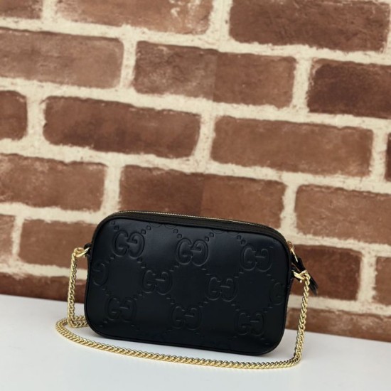 Miglior Falso Borsa a tracolla Gucci GG super mini 781554 Nero Economiche Premium