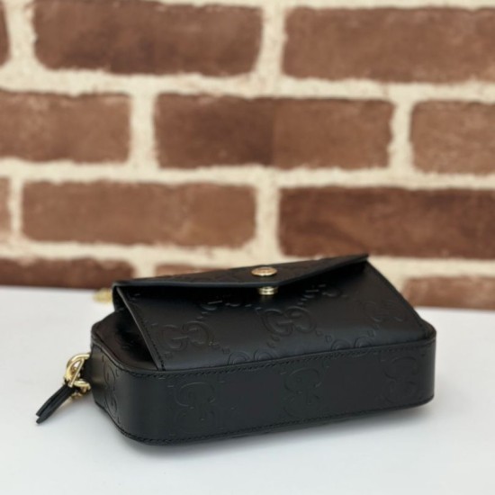 Miglior Falso Borsa a tracolla Gucci GG super mini 781554 Nero Economiche Premium