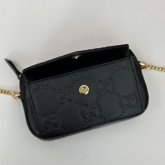 Miglior Falso Borsa a tracolla Gucci GG super mini 781554 Nero Economiche Premium