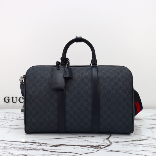 Miglior Falso Gucci Men GG Supreme Duffle Bag 792074 Nero Economiche Premium