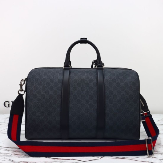 Miglior Falso Gucci Men GG Supreme Duffle Bag 792074 Nero Economiche Premium