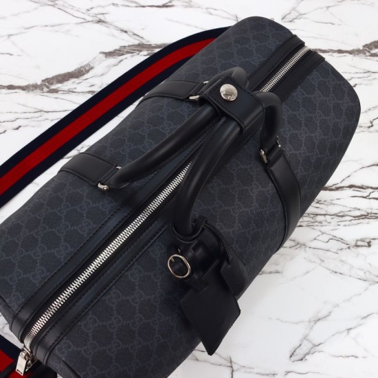 Miglior Falso Gucci Men GG Supreme Duffle Bag 792074 Nero Economiche Premium
