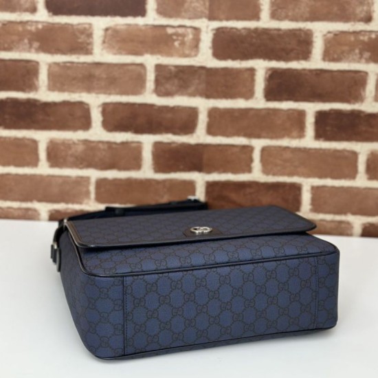 Perfette Qualità Repliche Gucci Ophidia Men messenger bag Blu scuro Imitazione
