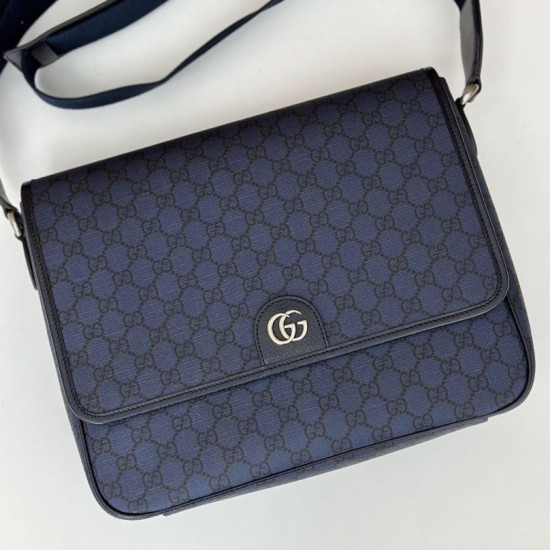 Perfette Qualità Repliche Gucci Ophidia Men messenger bag Blu scuro Imitazione
