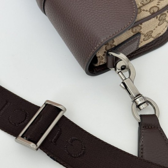 Migliore Repliche Borsa super mini Gucci GG bicolore 795213 marrone Economiche Outlet Online