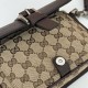 Migliore Repliche Borsa super mini Gucci GG bicolore 795213 marrone Economiche Outlet Online