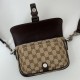 Migliore Repliche Borsa super mini Gucci GG bicolore 795213 marrone Economiche Outlet Online